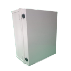 TJ-KG-3040   Hinged Enclosure with Plastic Lock   400x300x180   Grey Door